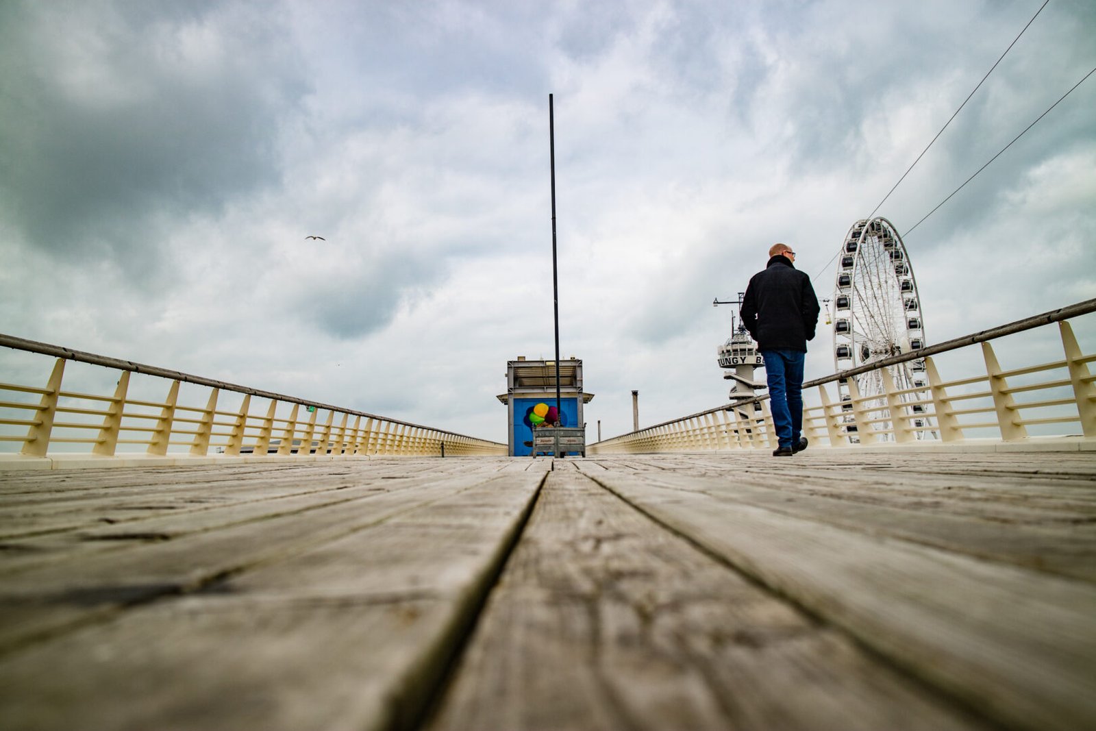 Father on pier
